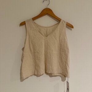 Beige Linen Top